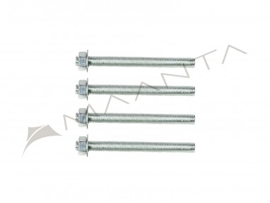 Set of 4 threaded rods M12 13 cm